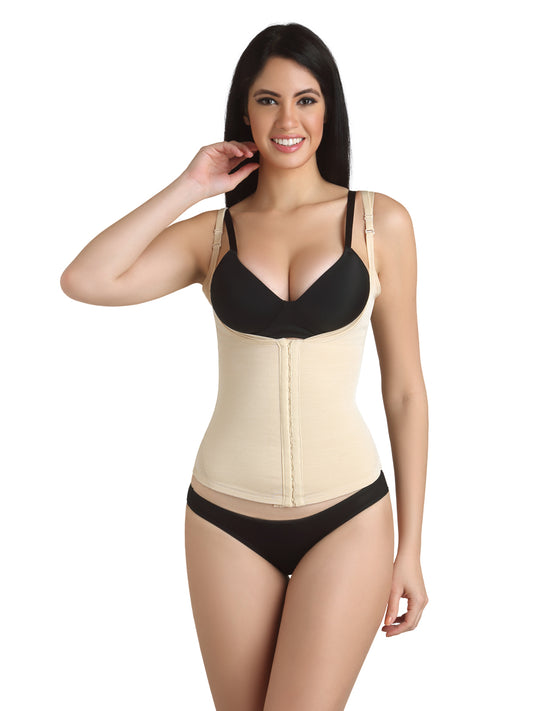 Pearl Open Bust Tummy Cincher Nude